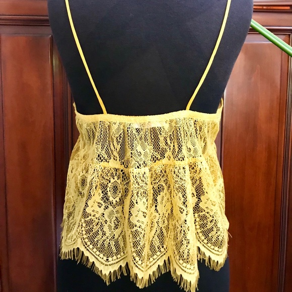 Yellow Lace See-through Tank - Picture 4 of 5